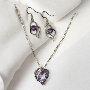 Elegant Purple Heart Jewelry Set
